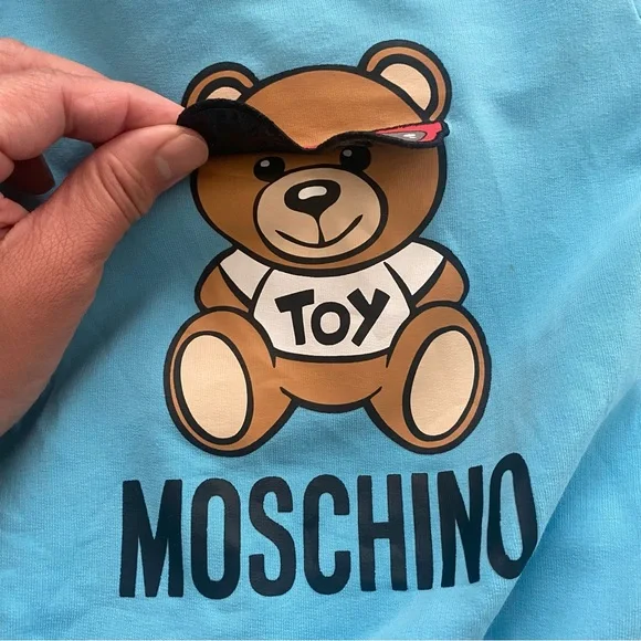 Moschino Baby Blue Two-Piece Teddy Bear Print Size 12-18 Months